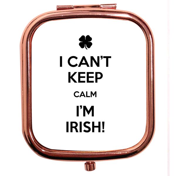 Flox Creative Rose Gold Square Compact Mirror Can't Keep Calm I'm Irish