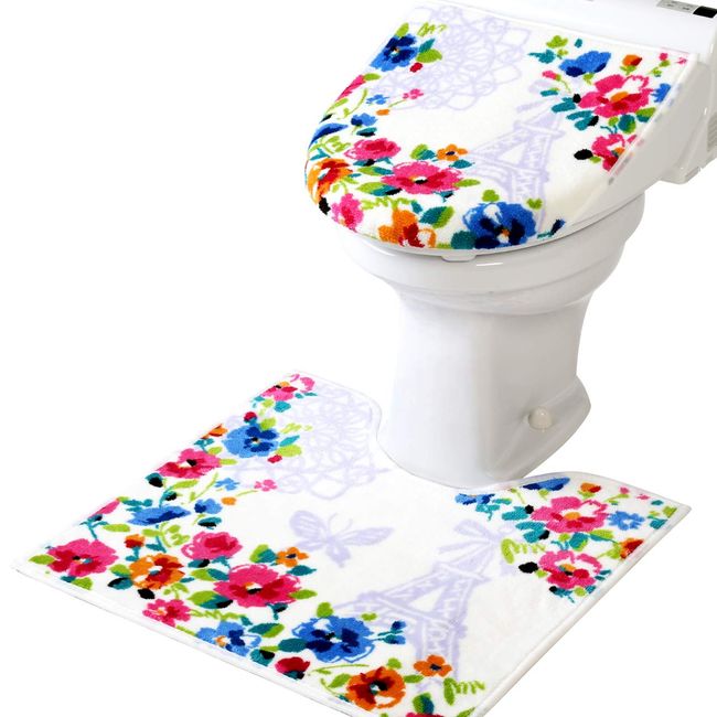 Yokozuna Creation Toilet Supplies Toilet Mat & Lid Cover Set, Jenne