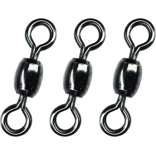 YOTO Rolling Barrel Swivel Fishing Tackle - 50pcs Stainless Steel Black Nickle Fishing Swivel for Line Connector Fishing Accessories for Saltwater Freshwater 34 lbs - 156 lbs