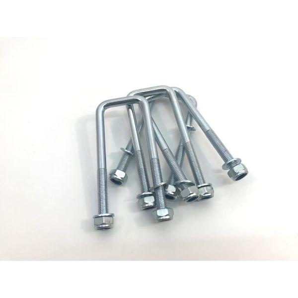 U Bolt Square M10 Thread 70mm Inner Width x 150mm Length with Nuts and Washers (4)