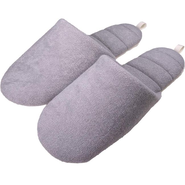 Okumura JyabJyab Slippers, Washable and Squeezable, Pile Straight, M, 8.9 - 9.6 inches (22.5 - 24.5 cm), Gray