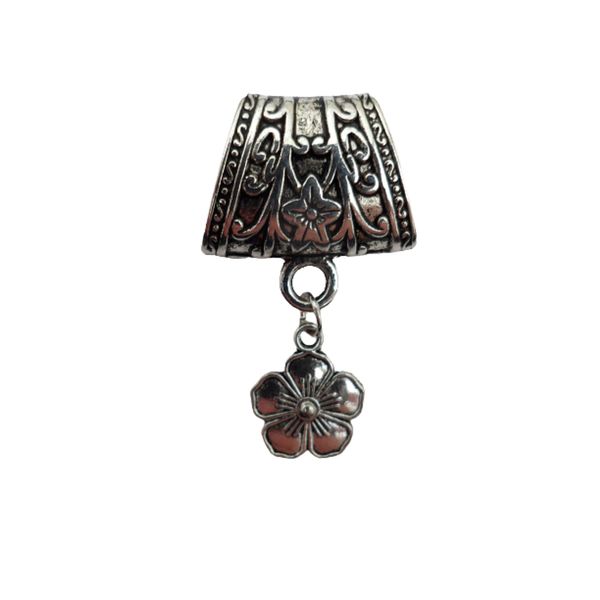 Head Scarf Bail Yorkshire Rose Floral Design Slider Ring