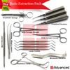 14Pcs Dental Tooth Extraction Tools Kit Coupland Elevators Extracting Forceps