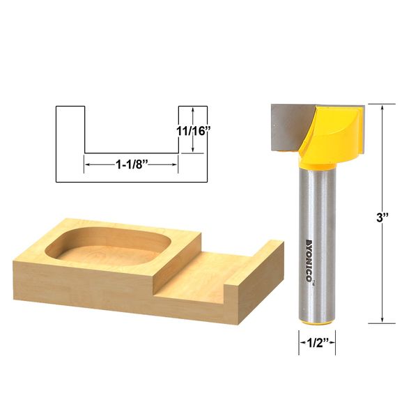 YONICO 14974 1-1/8-Inch Diameter Bottom Cleaning Router Bit 1/2-Inch Shank