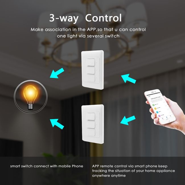 WiFi Smart No Neutral Light SwitchPush Button Single Pole Switch