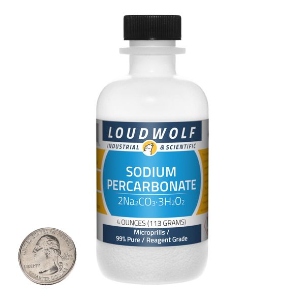 Sodium Percarbonate / 4 Ounce Bottle / 99% Pure Reagent Grade / Microprills