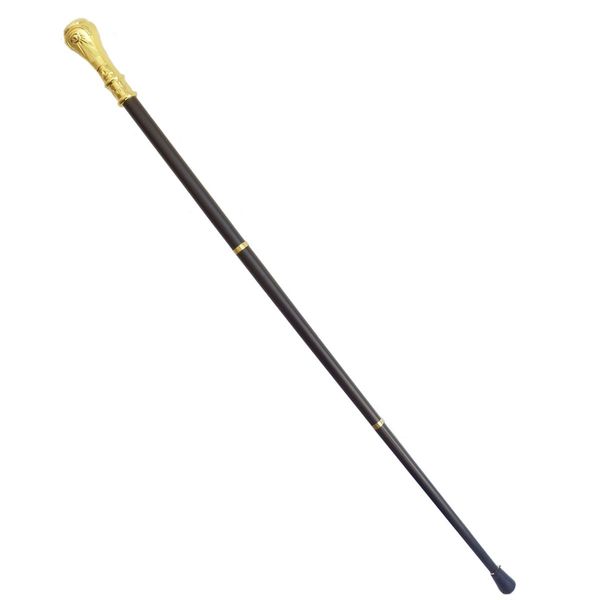 Treasure Gurus Masonic Walking Stick w/Solid Metal Handle Gold Color