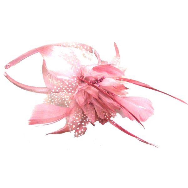 Ladies Beautiful Flower Headband Alice Band Fascinator. Available in Grey/Silver, Pink amd Black Colours. (Pink)