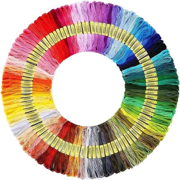 SowKow Embroidery Thread 50 Bundles Embroidery Thread Set Misanga Kit Handmade Crown and Cattle Craft Misanga Thread Colorful Colorful 50