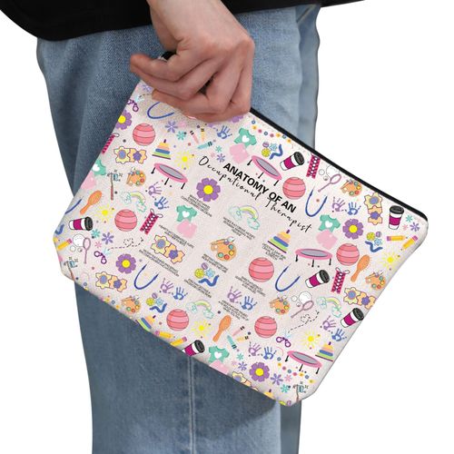 G2TUP Occupational Therapist Thank You Gift Anatomy of An Occupational Therapist Makeup Bag OT Cosmetic Bag Occupational Therapy Graduation Gift (An Occupational T MB)