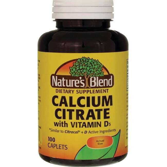 Nature's Blend Calcium Citrate with Vitamin D3 100 Cplts