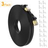 SHD Flat Cat7 Ethernet Cable(3 Pack) Network Patch Cable with 60pcs Cable Clips FTP/STP LAN Cable Computer Patch Cord-50 Feet