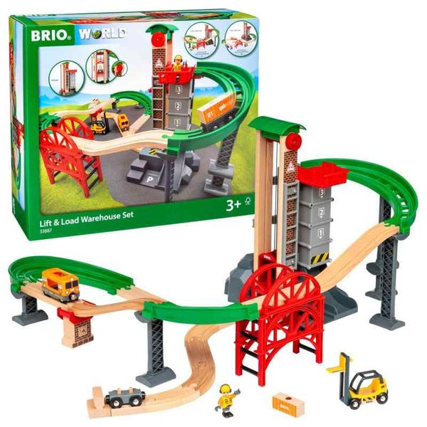 BRIO WORLD Warehouse Rail Set for ages 3 and up (Train Toy, Wooden, Rail) 33887