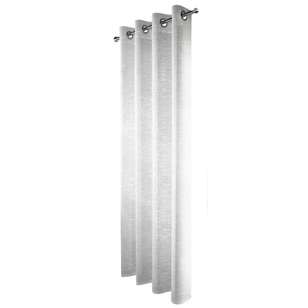 Adele Shimmer Voile Panels/Curtains In 6 Great Colours,Chrome Ring Top, Assorted Drops (72" Drop, White)