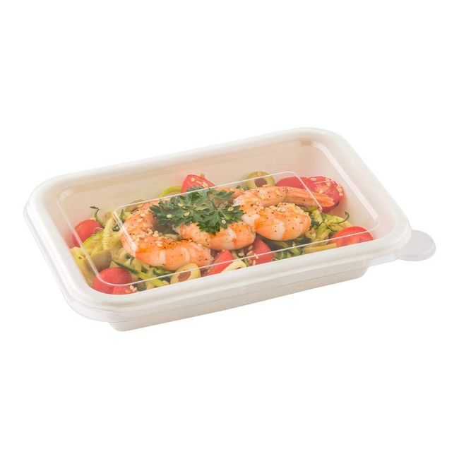 LIDS ONLY: Pulp Tek Plastic Dome Lids, 100 Disposable Lids For Food Trays-  Food Trays Sold Separately, Built-In Tab, Clear Plastic Dome Lids, Fits 5