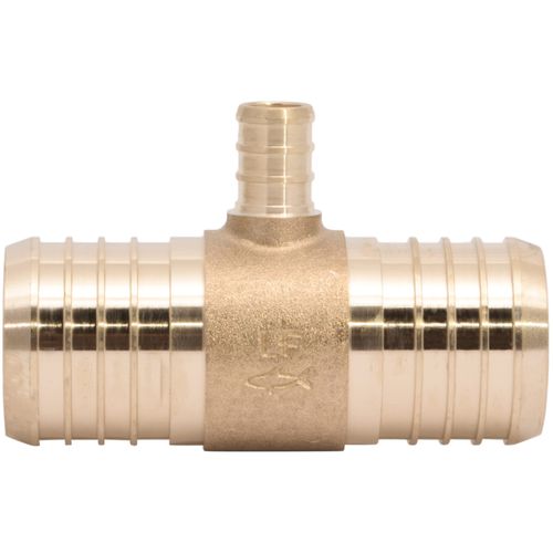SharkBite 1-1/2 x 1-1/2 x 1/2 Inch Brass Crimp Reducing Tee, PEX Pipe, PE-RT, UC08414116