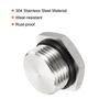 PATIKIL M20x1.5 Male Plug, 2 Pack Waterproof Dustproof 304 Stainless Steel Thread Hex Head Socket Solid Pipe Fitting with Sealing Rubber Ring