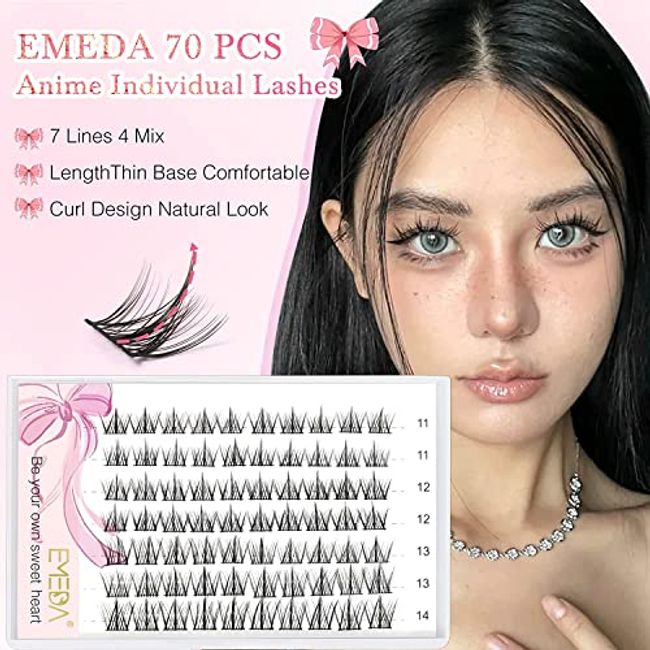 Manga Lashes Natural Look Individual Lash Clusters Anime False