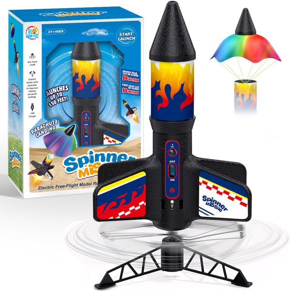 Rocket Launcher Model Rocket Kits with Launch Set, Ultra-high Flying Rocket, Rocket Toy, Kids Outdoor Toys, Gift for Kids Ages 8-12 Children's Day Gift