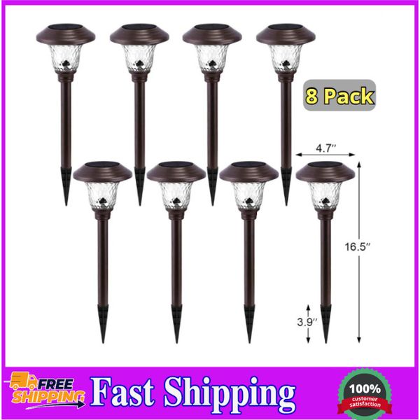 8 Pack Solar Pathway Lights Outdoor Waterproof Bright LED Solar Landscape Lights
