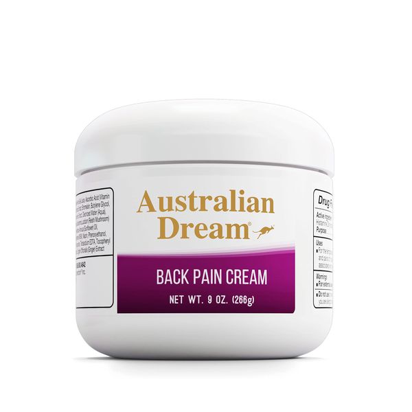 Australian Dream Back Pain Cream - Soothing, Non-Greasy Pain Relief Cream - Strong Muscle Pain Relief Cream Good for Neck, Body, Muscle Aches, or Back Pain - 9 oz Jar