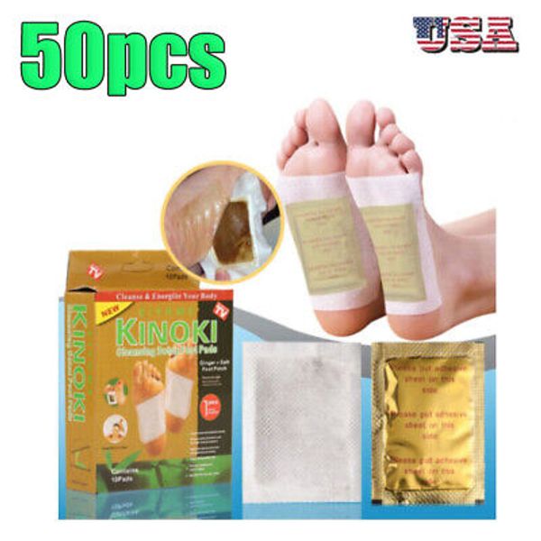 50PCS Detox Foot Pads Detoxify Toxins Fit Health Care Patch Cleanse Adhesive Tap