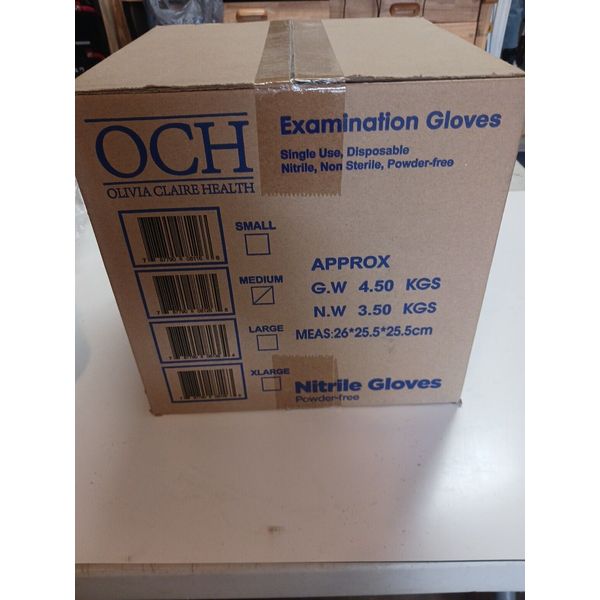 Nitrile Exam Gloves - (size - Med) 10 - 100 Count Boxes In 1 Case - 1000 Gloves