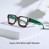 Cyxus 99% Oversized Blue Light Blocking Glasses Women Men Chunky Rectangle Chic Preppy Frame Computer 8143