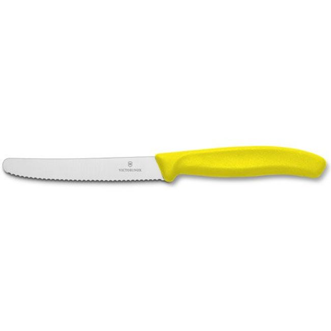 Victorinox Tomato & Table Knife (Tomato Vegetable Knife), Wave Blade, Yellow