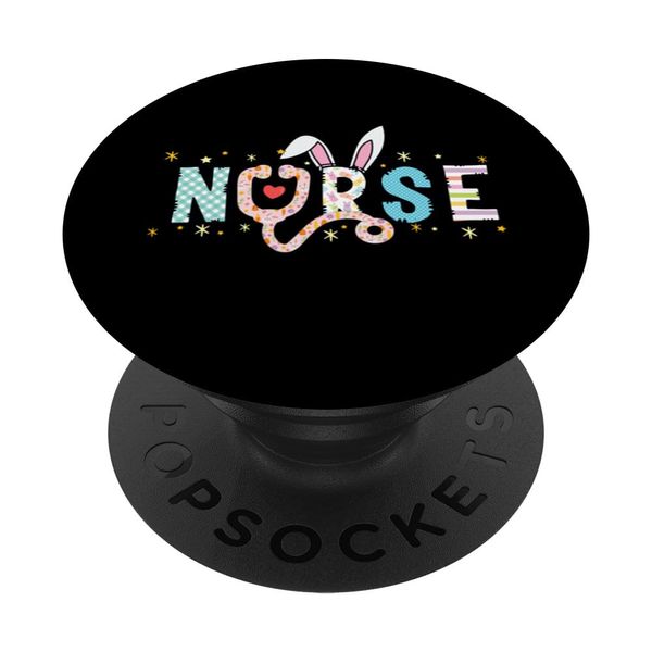 Nurse Stethoscope Easter Bunny Ears Bunny Nursing Easter Day PopSockets Standard PopGrip