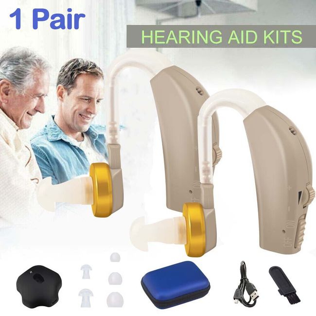 🎁2Pcs Rechargeable Digital Hearing Aids Behind the Ear Sound Voice Amplifier