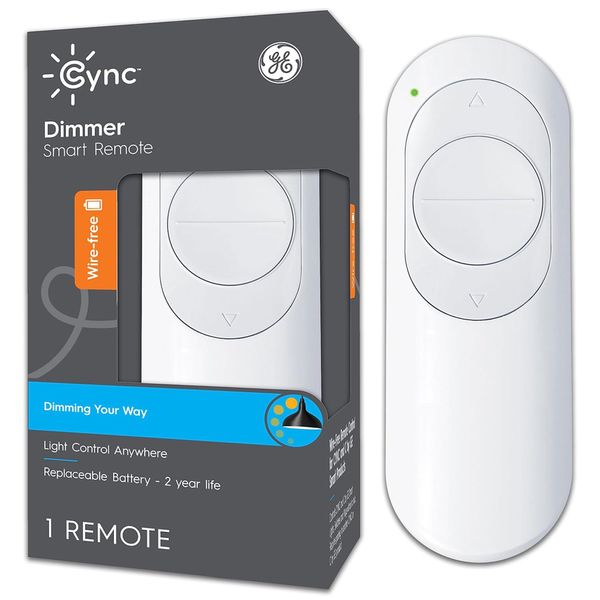 GE CYNC Smart Dimmer Remote, Bluetooth Enabled, Battery Powered Remote for CYNC Smart Plug, Smart Light Bulbs and Smart Switch