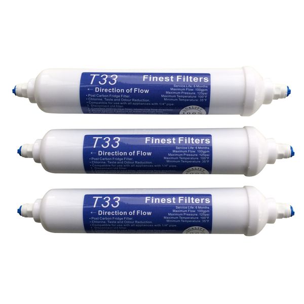 3 x Replacement Under Sink Filter Cartridges 6 Month for all Undersink Systems