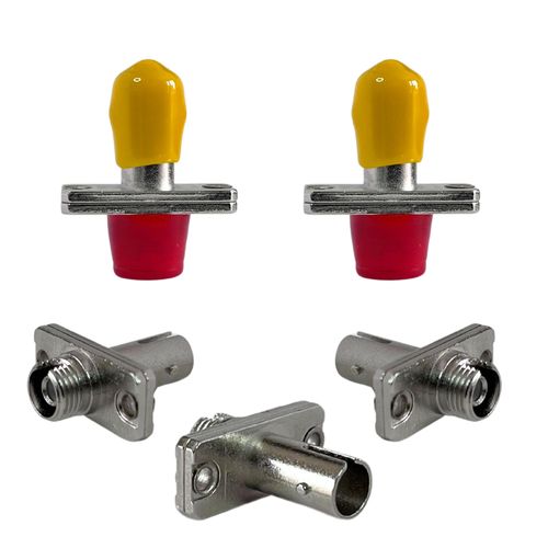 PacSatSales - ST to FC Fiber Optic Adapters - 5 Pack - ST/UPC to FC/UPC Fiber Adapters Allow You to Easily Adapt Any Single-Mode Simplex or Duplex Optical Cables