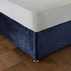 Catherine Lansfield Kingsley Matt Velvet Double Elasticated Divan Base Wrap Navy Blue
