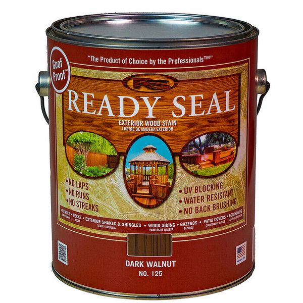 1 gal Ready Seal 125 Dark Walnut Exterior Stain and Sealer For Wood