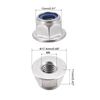 sourcing map M8 Nylon Insert Hex Lock Nuts with Flange, 304 Stainless Steel, Plain Finish, 5pcs