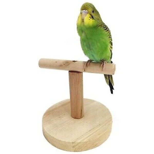 Wood Bird Perch Stand,Playground, Bird Play Gym Wood Perch Stand T (6" x 5" ) in