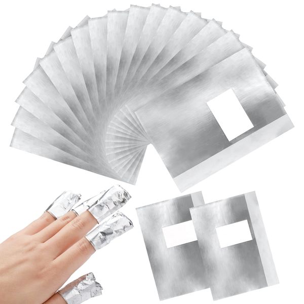 G2PLUS Gel Nail Remover Foils - 100PCS Nail Foil Removal Wraps - Nail Foils Wraps with Pad for Gel Nails Remover