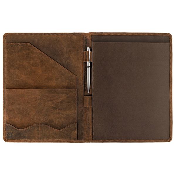 Leather Portfolio Professional Organizer Padfolio – Resume Folder with Luxury Pen, Stylish Document Folio for Letter Size Writing Pad w/Business Card Holder, Portfolios for Men & Women MOONSTER®