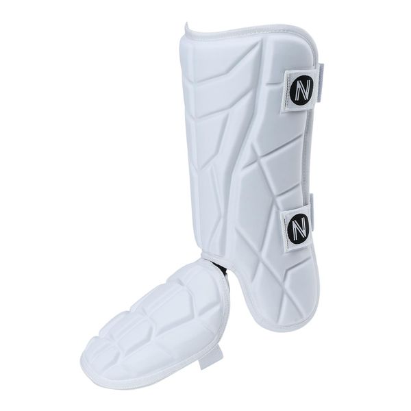 NURIBASE Batter's Leg Guards, Baseball/Softball Leg Guard, Adult & Youth Size - White Adult