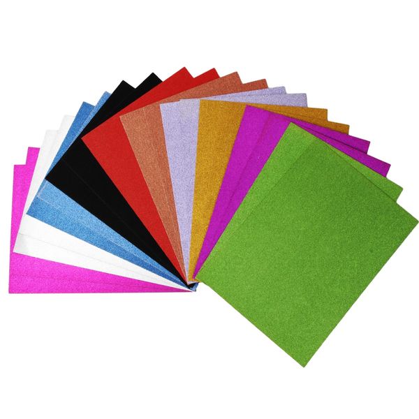 Anseom 250g Glitzerpapier zum Basteln, 10 Farben Bögen Glitzer Moosgummi 20 Blatt A4 Bunt Glitzer Papier, Schaumgummi Basteln Glitzerfolie Selbstklebend für Damen zum Laufen, Wandern Scrapbooking