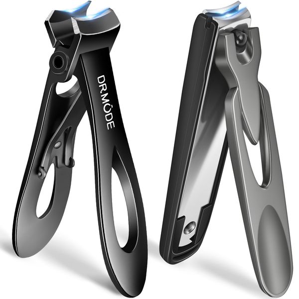 2024 New Nail Clippers for Men Thick Nails, Large Heavy Duty Toenail Clippers for Seniors Thick Toenails with Wide Opening, Sharp Anti Splash Fingernail Clipper Nail Cutter with Catcher Long Handle