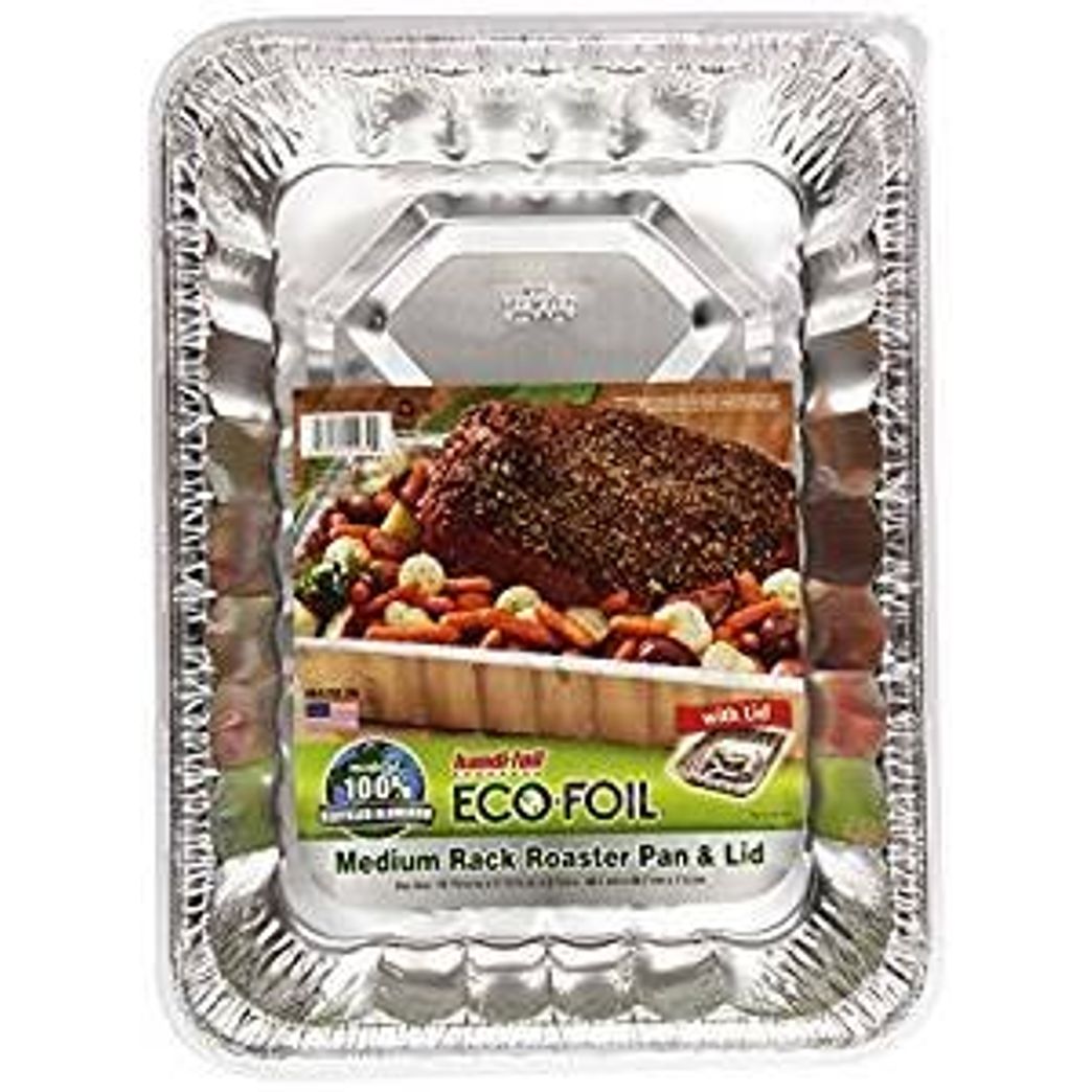 Disposable Aluminum 4 Compartment T.V Dinner Trays with Board Lid by Handi-foil #4145L