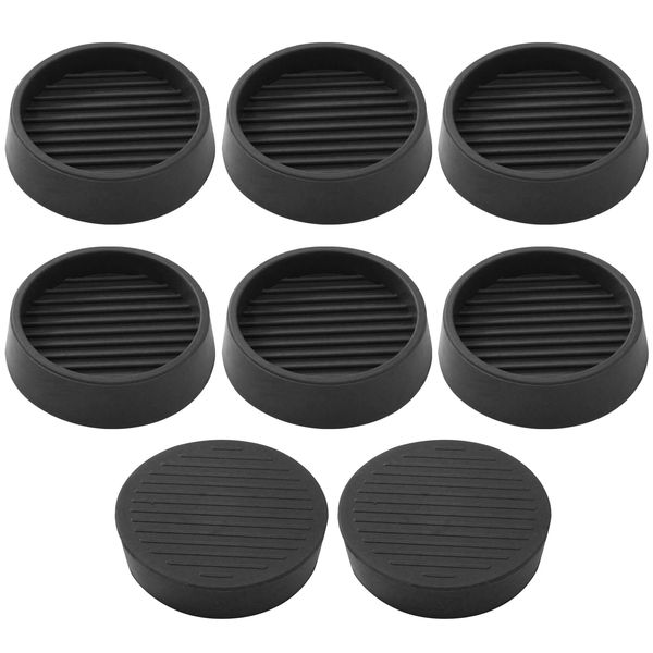 HARSKIYER 8 Pack 2 x 2 Inch Round Rubber Caster Cups, Non Slip Furniture Pads Furniture Coasters, Non Skid Furniture Feet Anti Slide Floor Protector for Bed Couch Chair Table Stoppers (Black)