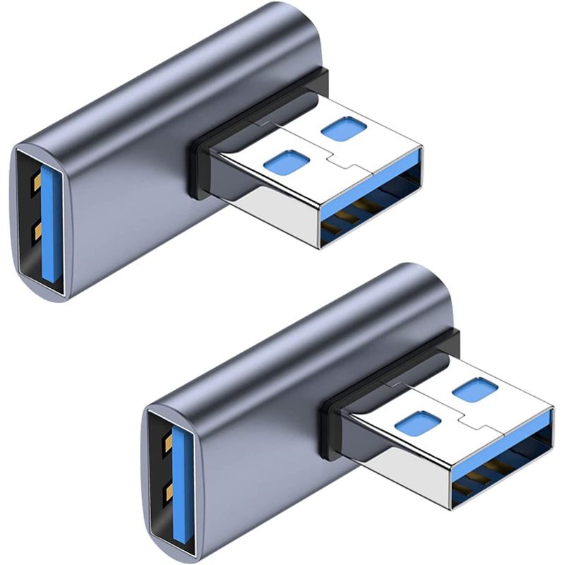 90 Degree USB 3.1 Adapter 2 Pack,Left Angle USB A Male to Female ...