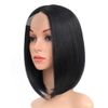JOLNVCA Black Bob Wigs Straight Short Wigs for Women Synthetic Heat Resistant Fiber Hair Middle Part Natural Looking Daily Cosplay Party Wigs 12 Inch (Black)