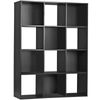 12-Cube Storage Shelf Organizer Bookshelf Bookcase Open Standing Shelving Black