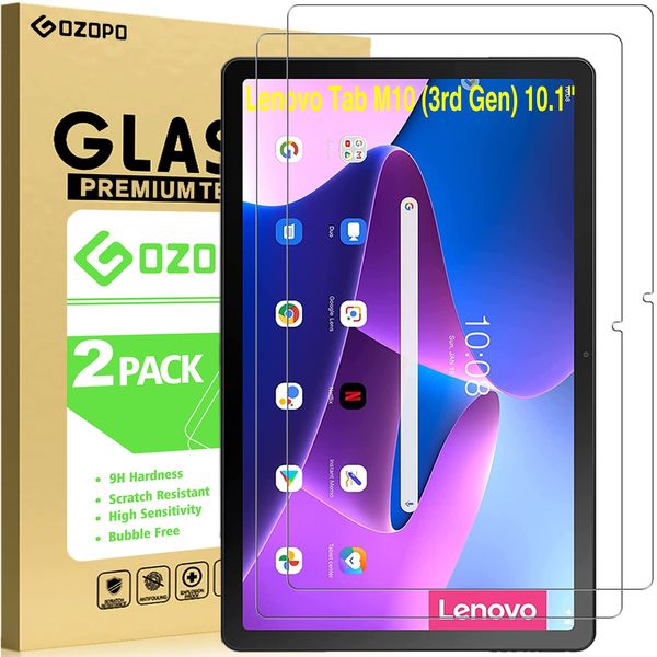 GOZOPO [2-Pack Screen Protector for Lenovo Tab M10 3rd Gen (TB-328F/ TB-328X) Scratch Resistant Tempered Glass Film for Lenovo Tab M10 3rd Gen 10.1"