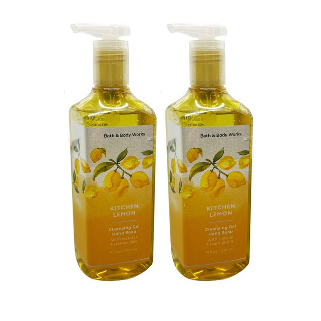 Bath & Body Works Kitchen Lemon Deep Cleansing Hand Soap 2 Pack 8 oz. (Kitchen Leamon)